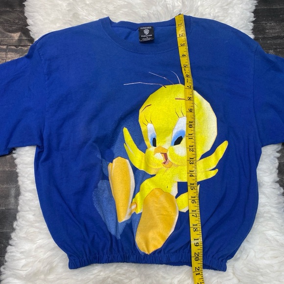VINTAGE TWEETY BIRD GRAPHIC LOGO BLUE REWORKED TEE SHIRT Y2K STREETWEAR CASUAL - Picture 5 of 7
